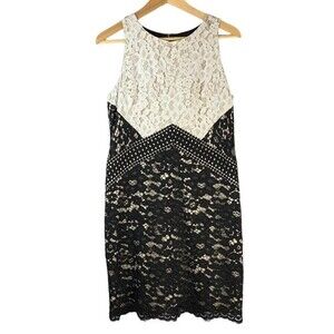 Vince Camuto women’s sleeveless lace nude effect shift dress size 8